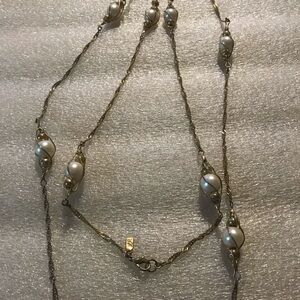 Elegant LR  Gold and Pearl Necklace